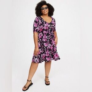 Torrid 1X Mini Super Soft Skater Dress with pockets NWT